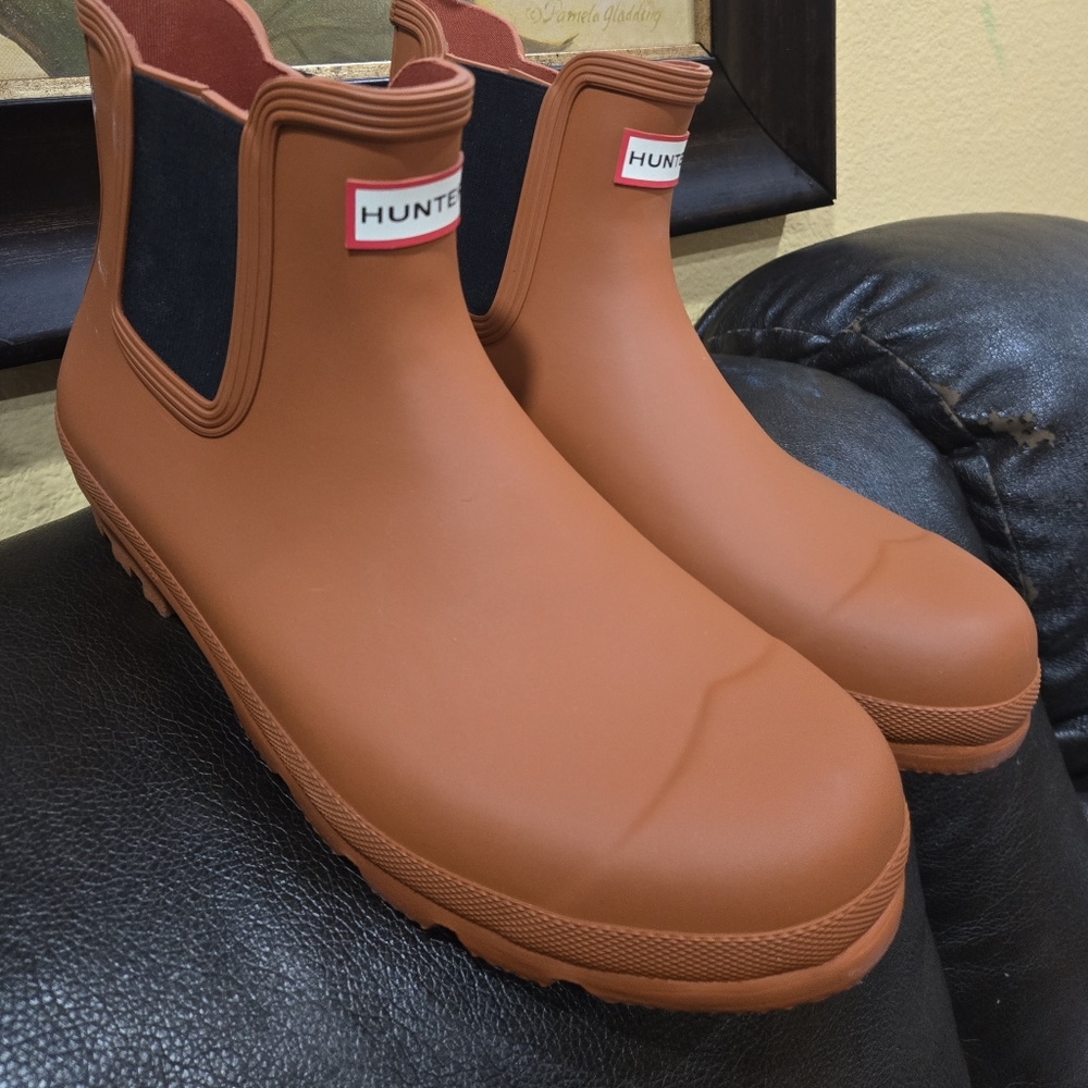 Hunter Original Chelsea Rain Boots Orange
